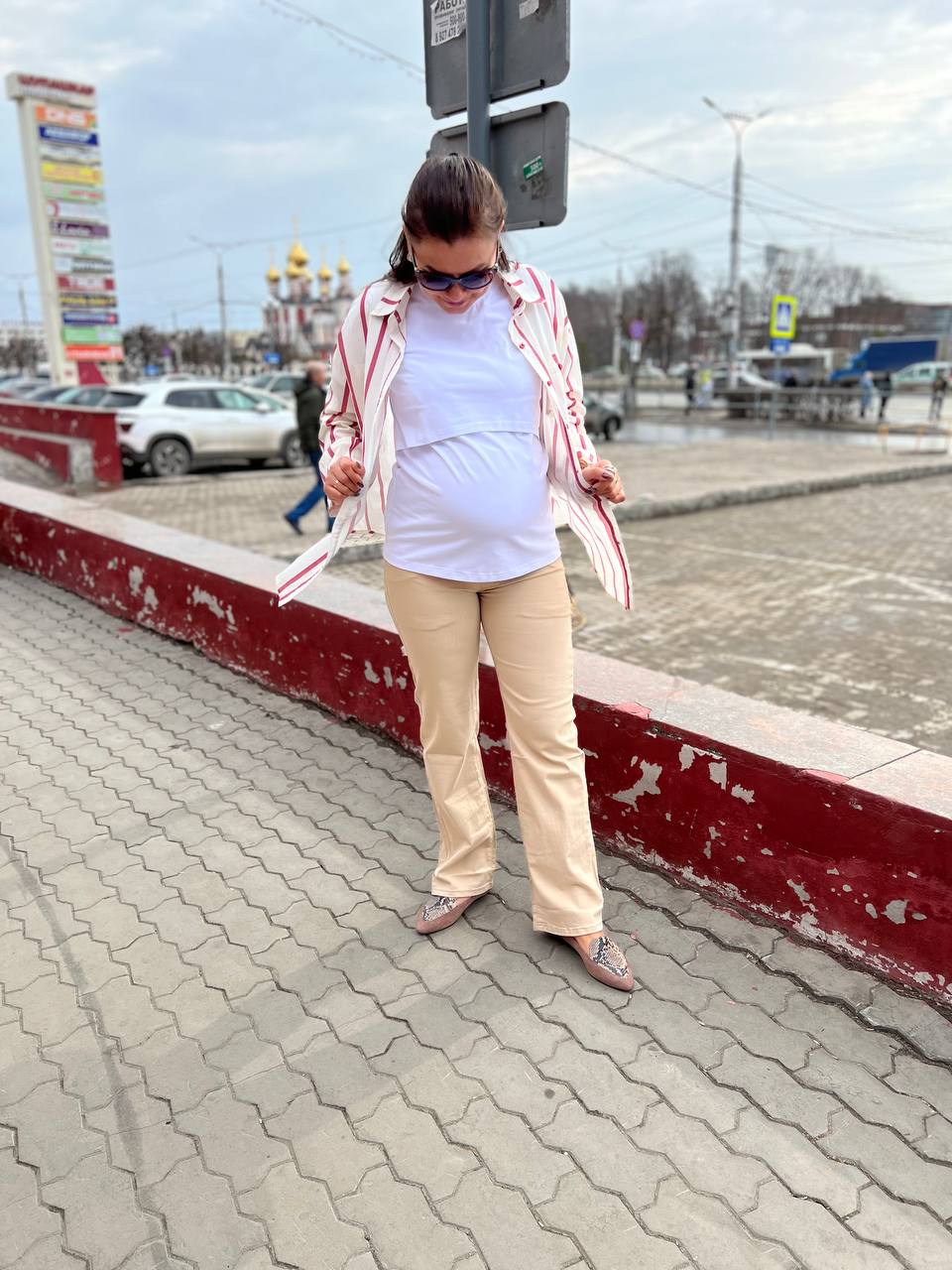 Джинсы трубы для беременных