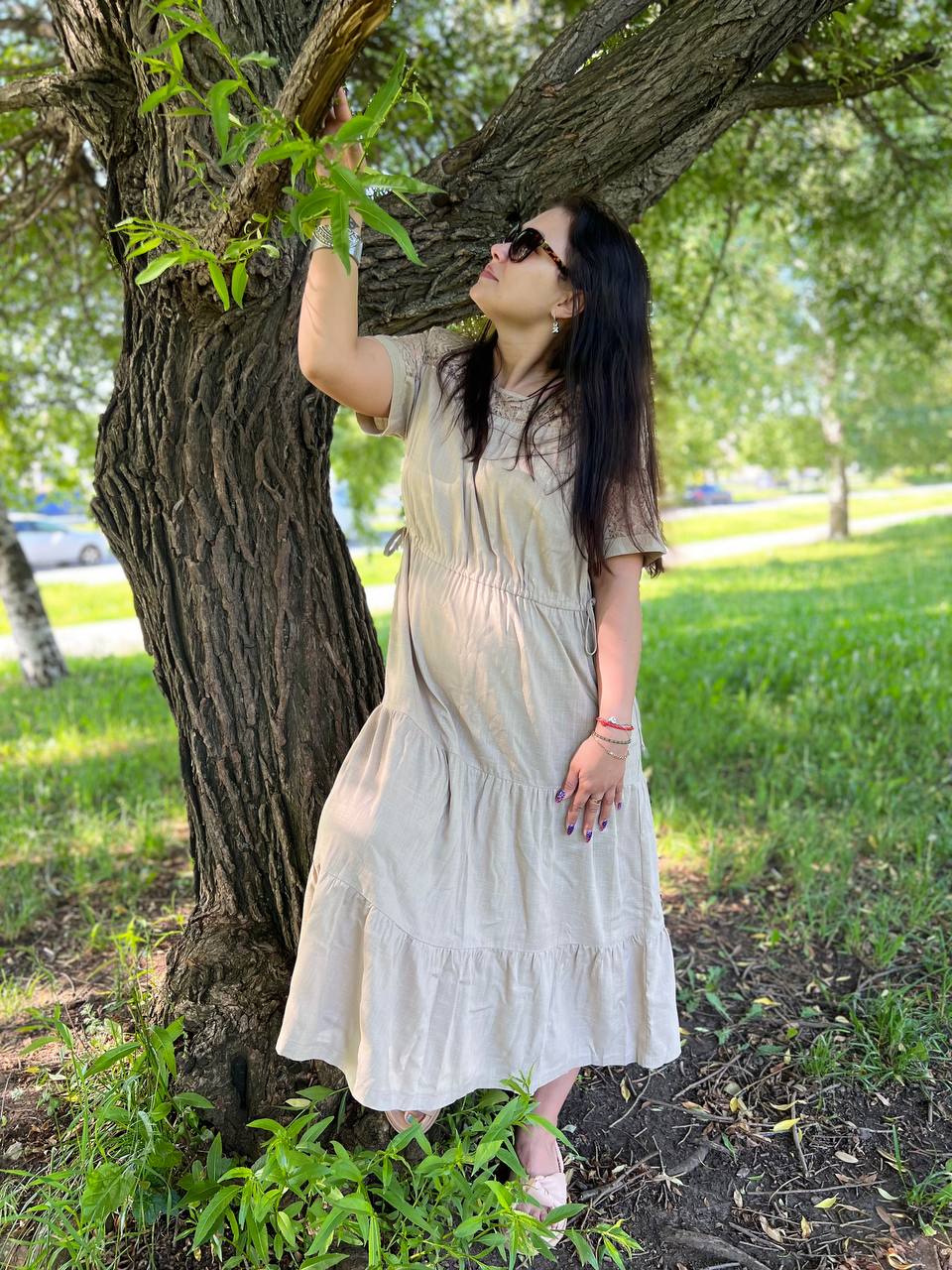 Платье льняное Элизабет для будущих мам