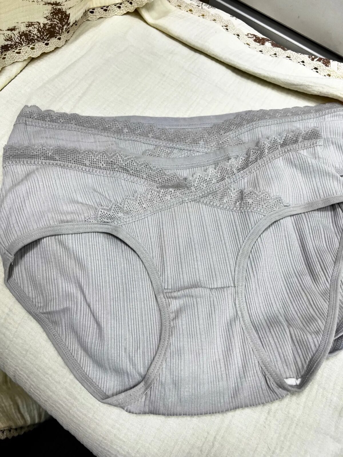 Трусики для беременных хлопковые с ажуром